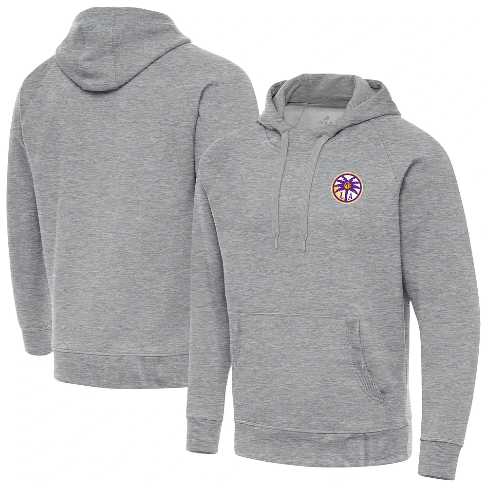 Men's Antigua Heather Gray Los Angeles Sparks Big & Tall Victory Raglan Pullover Hoodie