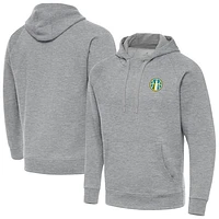 Men's Antigua Heather Gray Chicago Sky Big & Tall Victory Raglan Pullover Hoodie