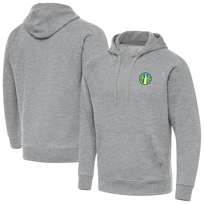 Men's Antigua Heather Gray Chicago Sky Big & Tall Victory Raglan Pullover Hoodie
