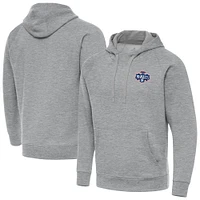 Men's Antigua Heather Gray Washington Mystics Big & Tall Victory Raglan Pullover Hoodie
