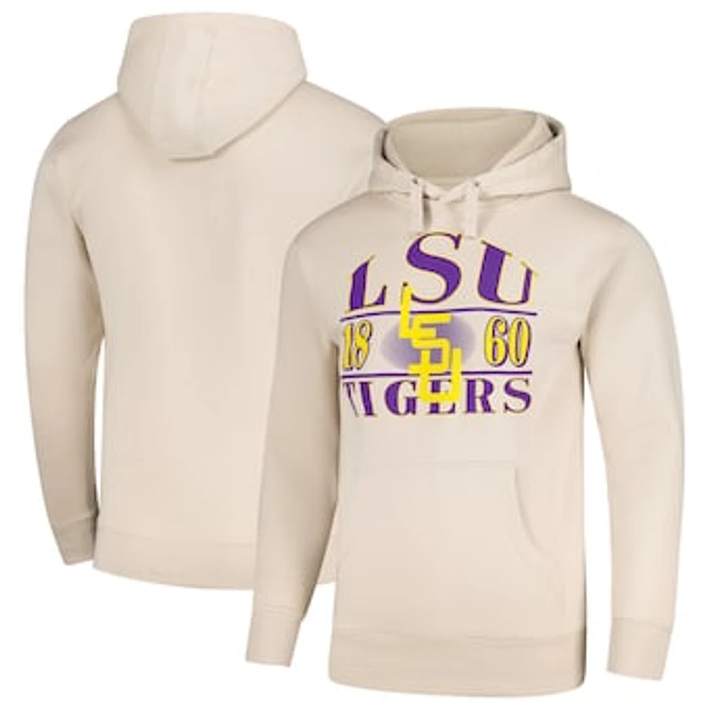 Men's  Tan LSU Tigers Upper Arch Letters Pullover Hoodie