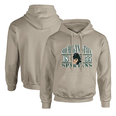 Men's  Tan Michigan State Spartans Upper Arch Letters Pullover Hoodie