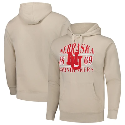 Men's  Tan Nebraska Huskers Upper Arch Letters Pullover Hoodie