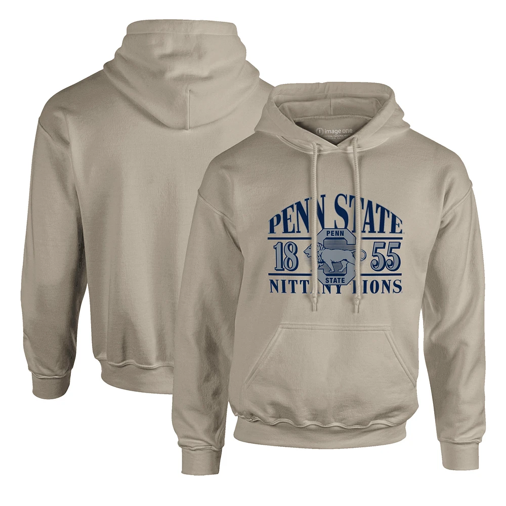 Men's  Tan Penn State Nittany Lions Upper Arch Letters Pullover Hoodie