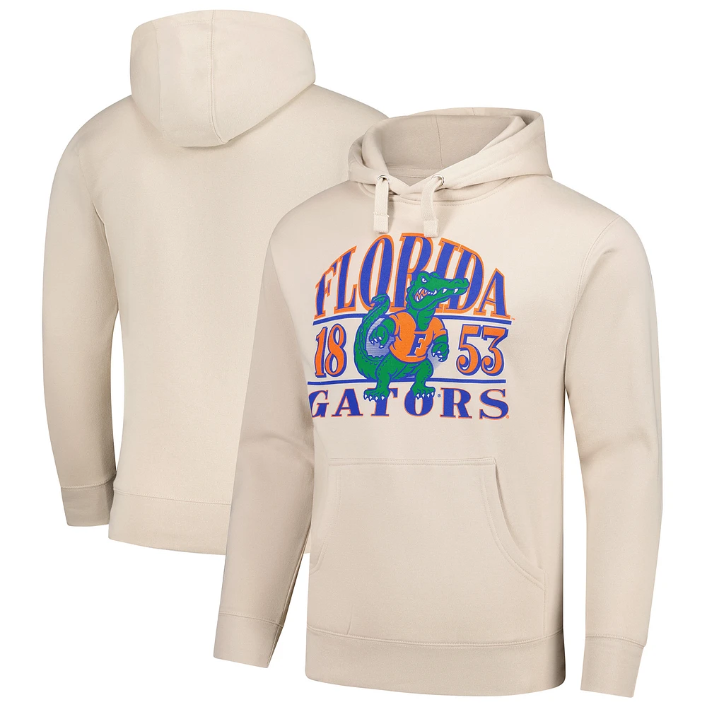 Men's  Cream Florida Gators Upper Arch Letters Pullover Hoodie