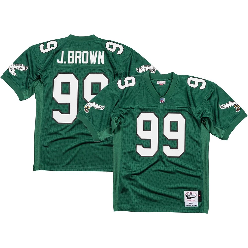 Men's Mitchell & Ness Jerome Brown Kelly Green Philadelphia Eagles 1991 Authentic Jersey