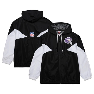 Men's Mitchell & Ness  Black Minnesota Vikings Vintage Logo Ultimate Lightweight Full-Zip Windbreaker