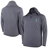 Men's  Navy Seattle Mariners Butter Stripe Tri-Blend Long Sleeve Hoodie T-Shirt