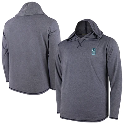 Men's  Navy Seattle Mariners Butter Stripe Tri-Blend Long Sleeve Hoodie T-Shirt