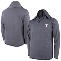 Men's  Navy Texas Rangers Butter Stripe Tri-Blend Long Sleeve Hoodie T-Shirt