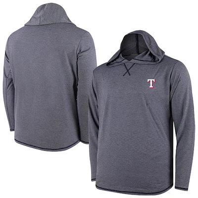 Men's  Navy Texas Rangers Butter Stripe Tri-Blend Long Sleeve Hoodie T-Shirt