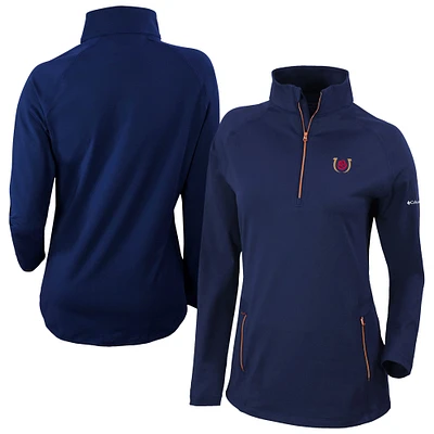Women's Columbia  Navy Kentucky Derby Outward Nine Quarter-Zip Pullover Top