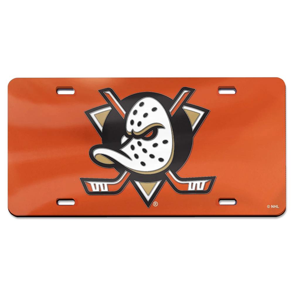 WinCraft Anaheim Ducks Laser Cut Metallic Acrylic License Plate