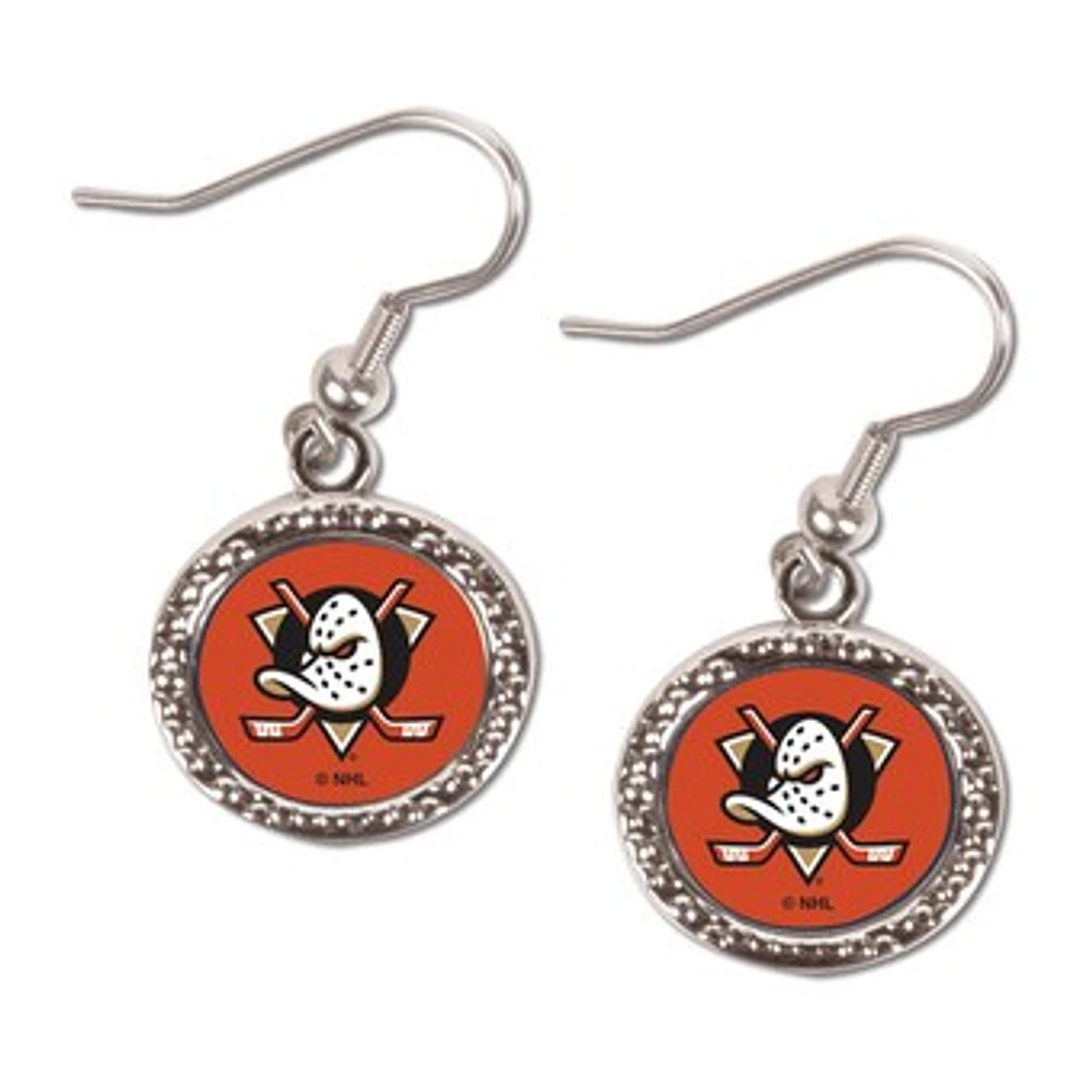 WinCraft Anaheim Ducks Round Logo Dangle Earrings