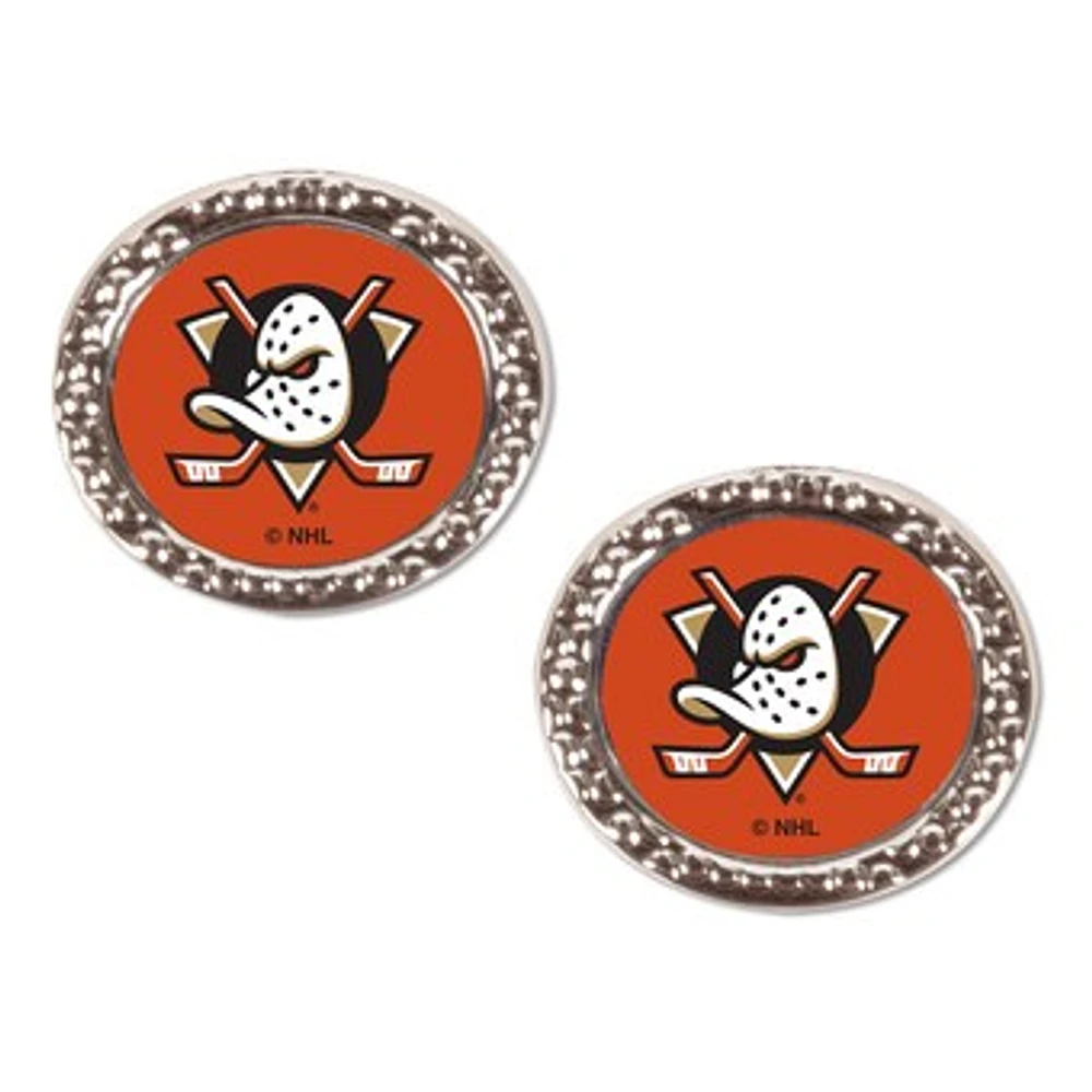 WinCraft Anaheim Ducks Logo Round Post Earrings