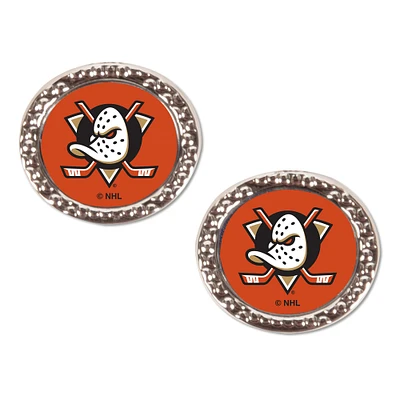 WinCraft Anaheim Ducks Logo Round Post Earrings