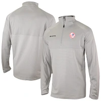 Men's Columbia Heather Gray New York Yankees Omni-Wick Rockin' It Raglan Quarter-Zip Top