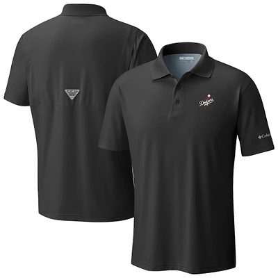 Men's Columbia  Black Los Angeles Dodgers Omni-Wick Low Drag Offshore Polo