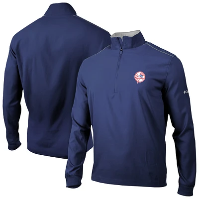 Men's Columbia  Navy New York Yankees Omni-Wick Bogey's Paradise Quarter-Zip Top