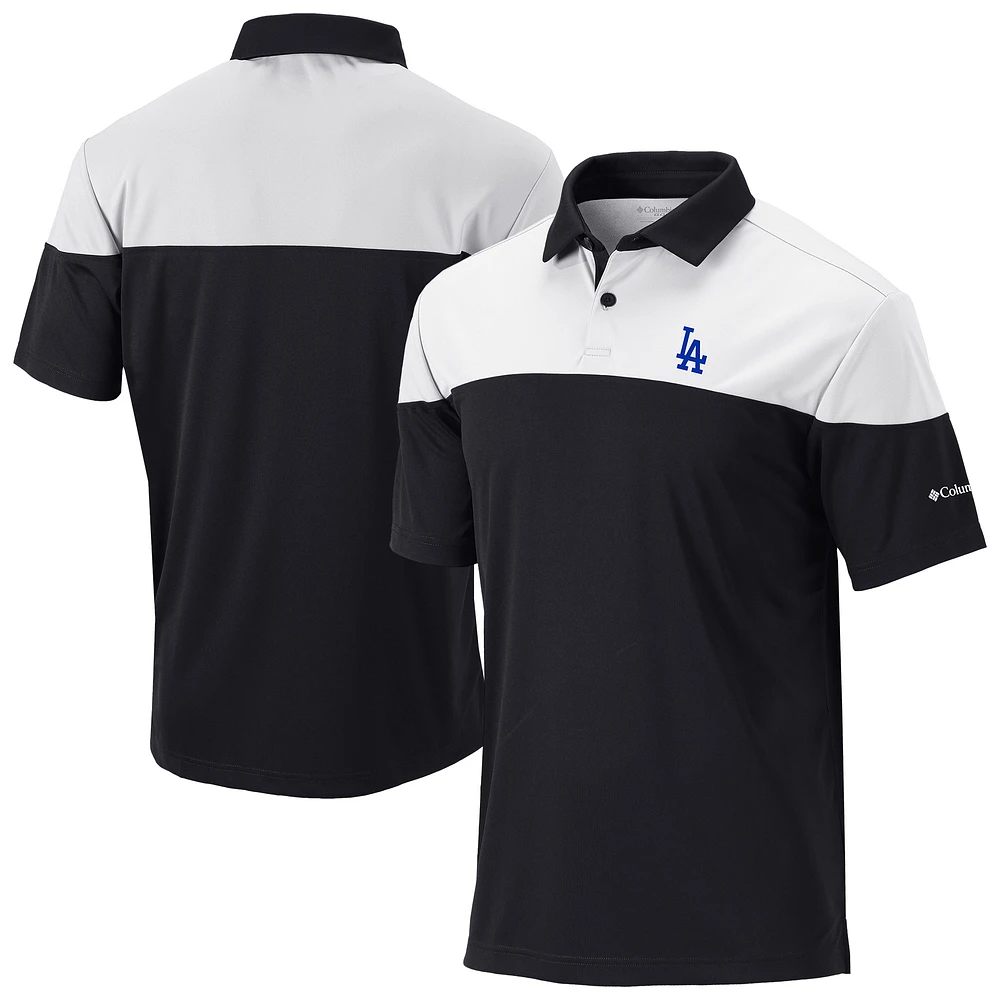 Men's Columbia Black Los Angeles Dodgers Omni-Wick Best Ball Polo