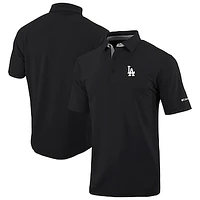 Men's Columbia  Black Los Angeles Dodgers Omni-Wick Even Lie Polo