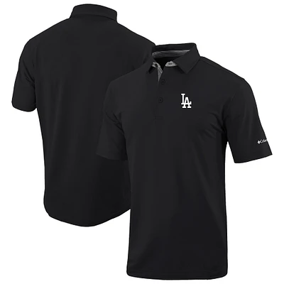 Men's Columbia  Black Los Angeles Dodgers Omni-Wick Even Lie Polo
