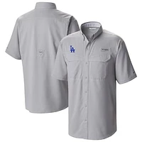 Men's Columbia  Gray Los Angeles Dodgers Omni-Wick Low Drag Offshore Button-Up Shirt