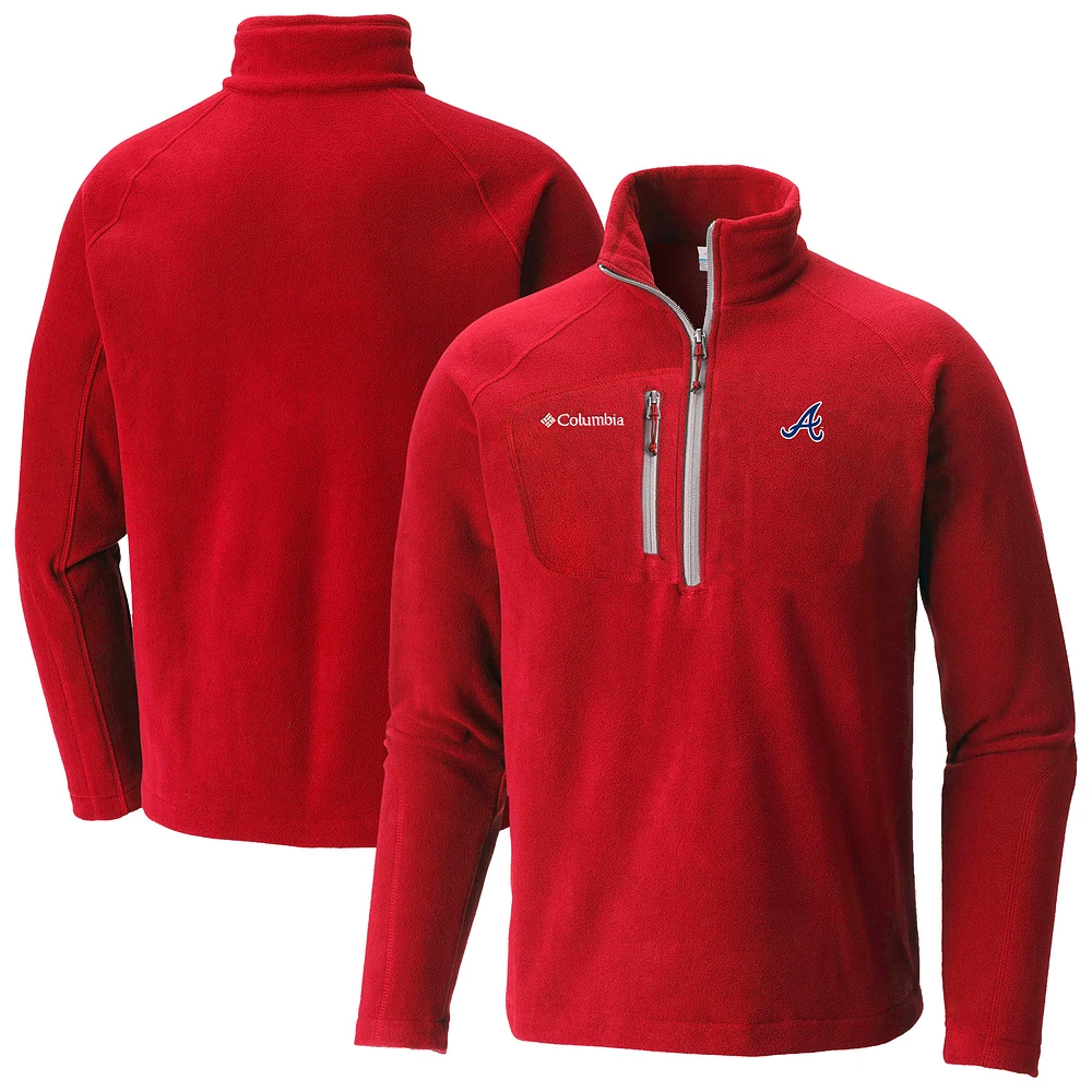 Men's Columbia Red Atlanta Braves Fast Trek III Half-Zip Fleece Pullover