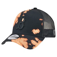 Men's New Era  Black Boston Red Sox Bleached A-Frame 9FORTY Adjustable Hat