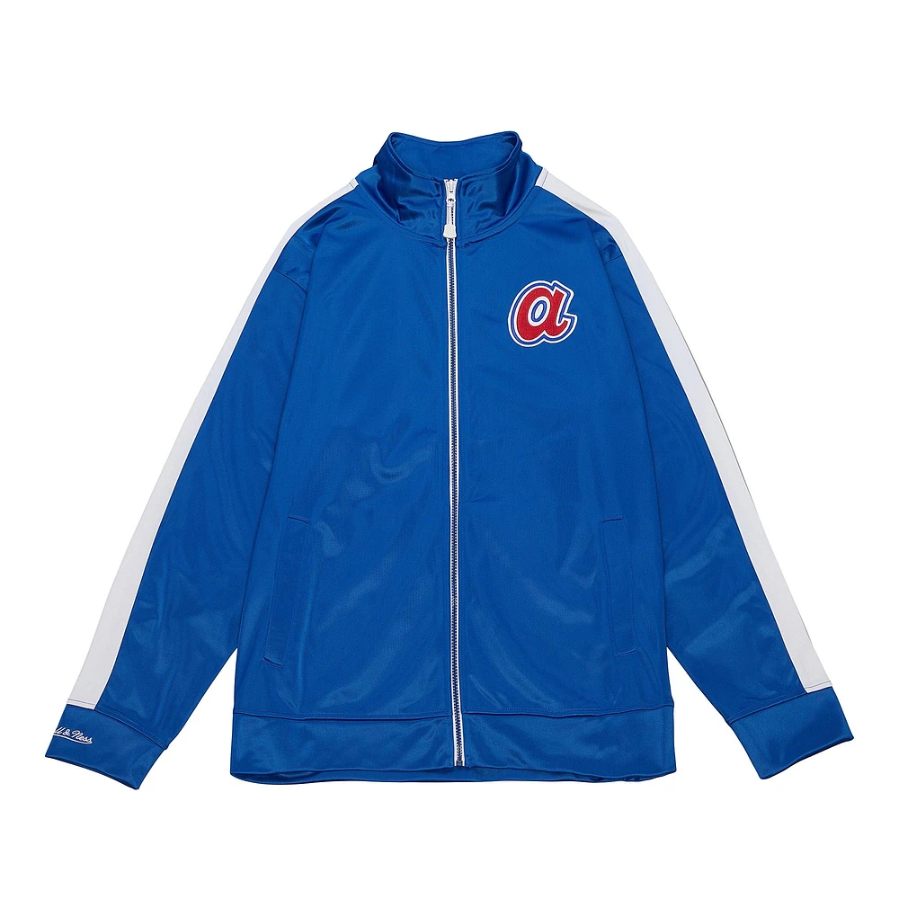 Men's Mitchell & Ness Royal Atlanta Braves Flashback Full-Zip Track Jacket