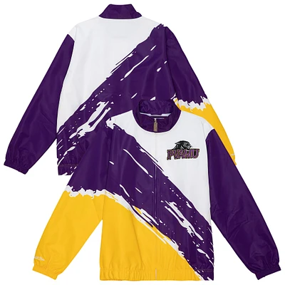 Men's Mitchell & Ness  White Prairie View A&M Panthers Paintbrush Full-Zip Windbreaker