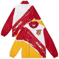 Men's Mitchell & Ness  White Tuskegee Golden Tigers Paintbrush Full-Zip Windbreaker