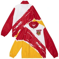 Men's Mitchell & Ness  White Tuskegee Golden Tigers Paintbrush Full-Zip Windbreaker