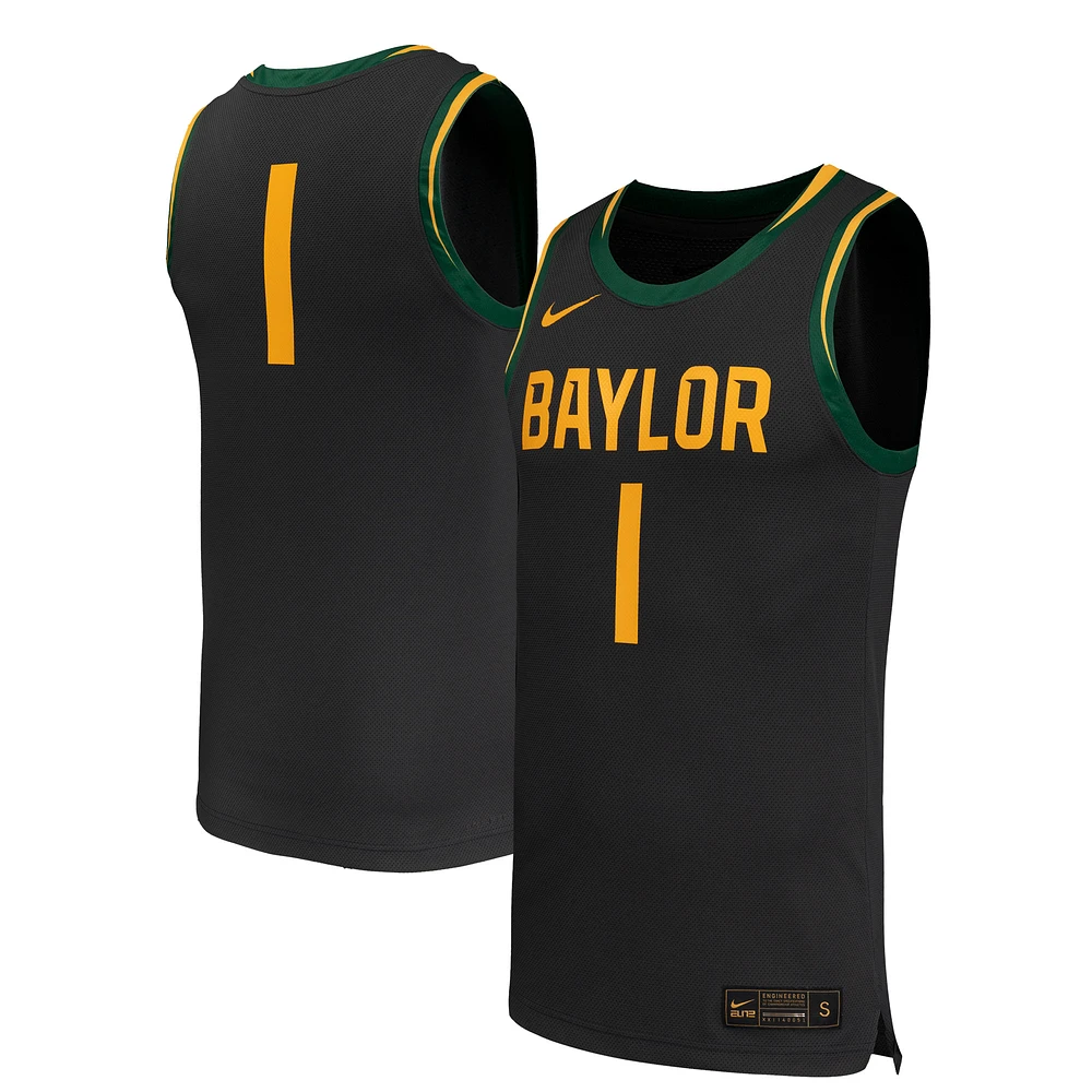 Men's Nike #1 Black Baylor Bears Replica Basketball Jersey