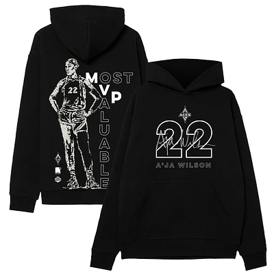 Unisex round21 A'ja Wilson Black Las Vegas Aces 2024 WNBA MVP A'Legend Pullover Hoodie