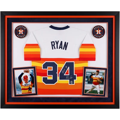 Nolan Ryan Houston Astros Autographed Deluxe Framed Rainbow Mitchell & Ness Authentic Jersey with "HOF 99" Inscription