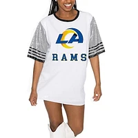 Women's Gameday Couture White/Gray Los Angeles Rams Bling It Full Sequin Jersey Dress