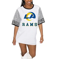 Women's Gameday Couture White/Gray Los Angeles Rams Bling It Full Sequin Jersey Dress