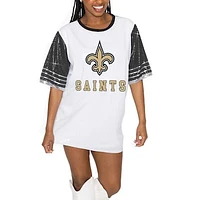 Women's Gameday Couture White/Black New Orleans Saints Bling It Full Sequin Jersey Dress