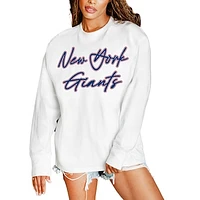 Women's Gameday Couture  White New York Giants Classic Comeback Oversized Long Sleeve T-Shirt
