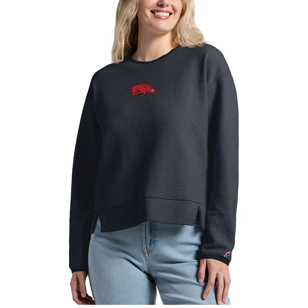 Women's League Collegiate Wear Black Arkansas Razorbacks Summit Pullover Sweatshirt