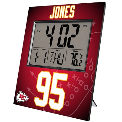 Keyscaper Chris Jones Kansas City Chiefs Digital Desk & Wall Clock