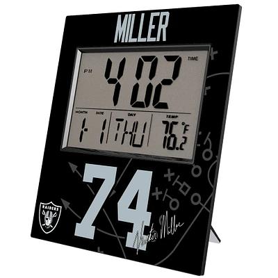 Keyscaper Kolton Miller Las Vegas Raiders Digital Desk & Wall Clock
