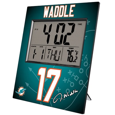 Keyscaper Jaylen Waddle Miami Dolphins Digital Desk & Wall Clock