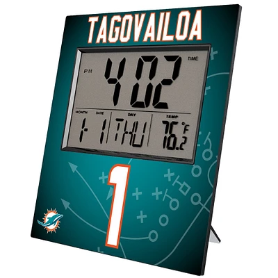 Keyscaper Tua Tagovailoa Miami Dolphins Digital Desk & Wall Clock