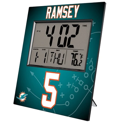 Keyscaper Jalen Ramsey Miami Dolphins Digital Desk & Wall Clock