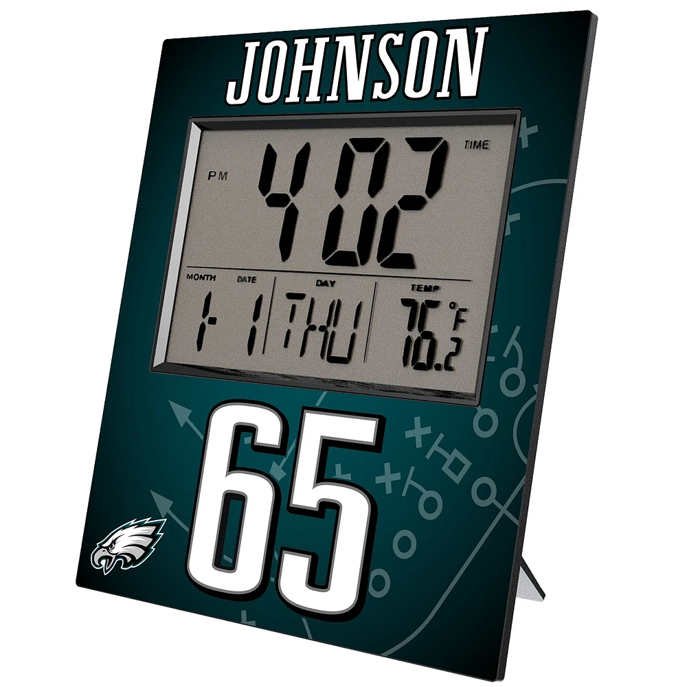 Keyscaper Lane Johnson Philadelphia Eagles Digital Desk & Wall Clock