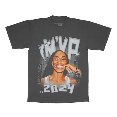 Unisex Playa Society A'ja Wilson Black Las Vegas Aces 2024 WNBA MVP T-Shirt