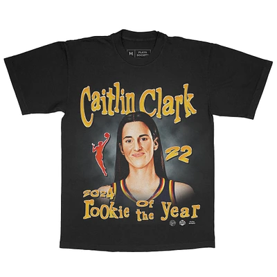 Unisex Playa Society Caitlin Clark Black Indiana Fever 2024 WNBA Rookie of the Year T-Shirt