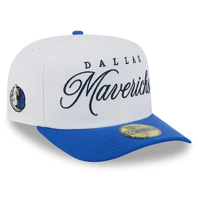 Men's New Era White/Blue Dallas Mavericks 2025 NBA Draft A-Frame 59FIFTY Fitted Hat